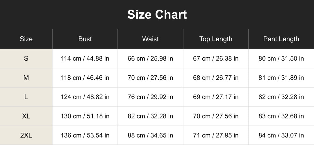 Aloveta cuct260840 size chart
