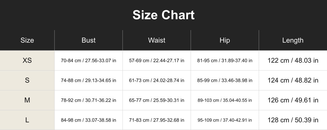 Aloveta cuct260850 size chart