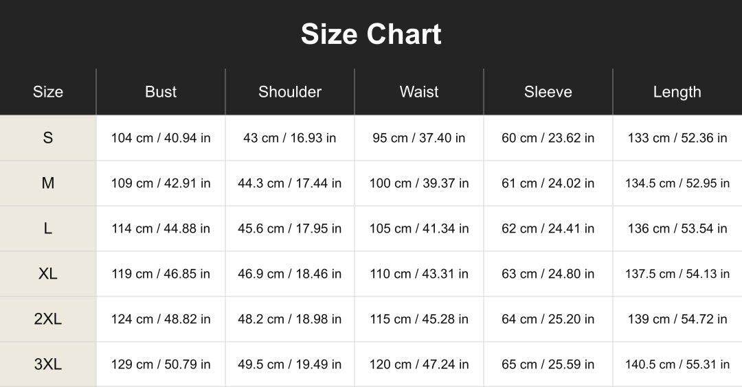 Aloveta cuct266115 size chart