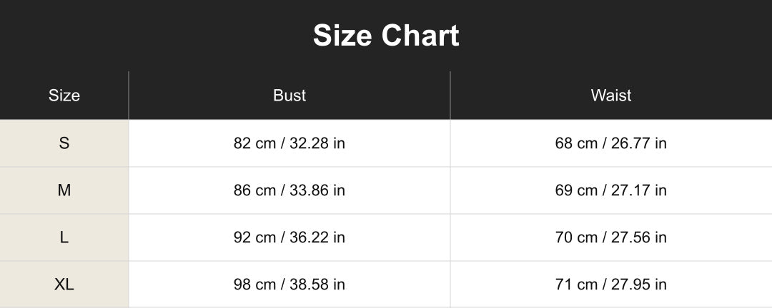 Aloveta cuct266162 size chart