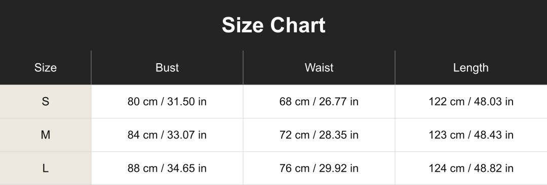 Aloveta cuct266174 size chart in cm and inches