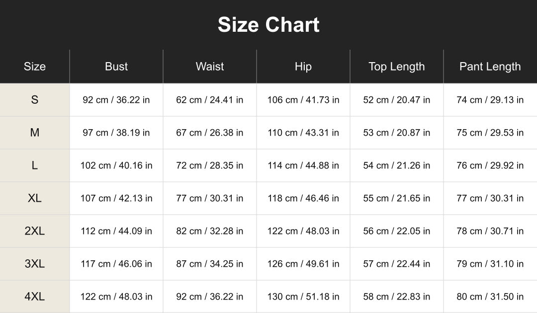 Aloveta cuct267122 size chart