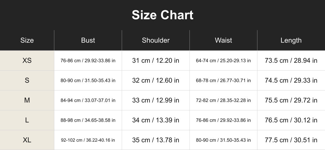 Aloveta cuct267129 size chart
