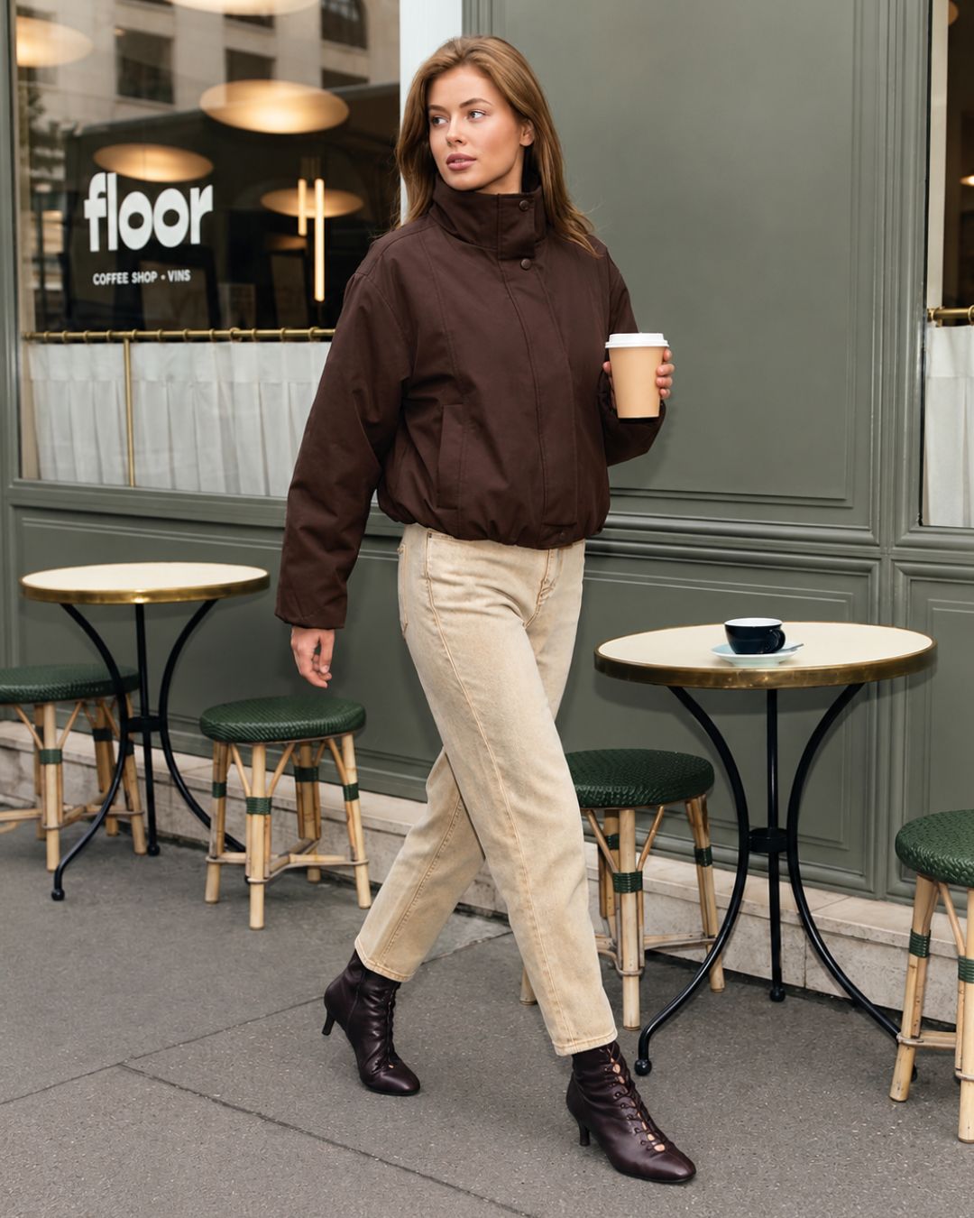 Vyla™ Cropped Stand Collar Windbreaker Jacket
