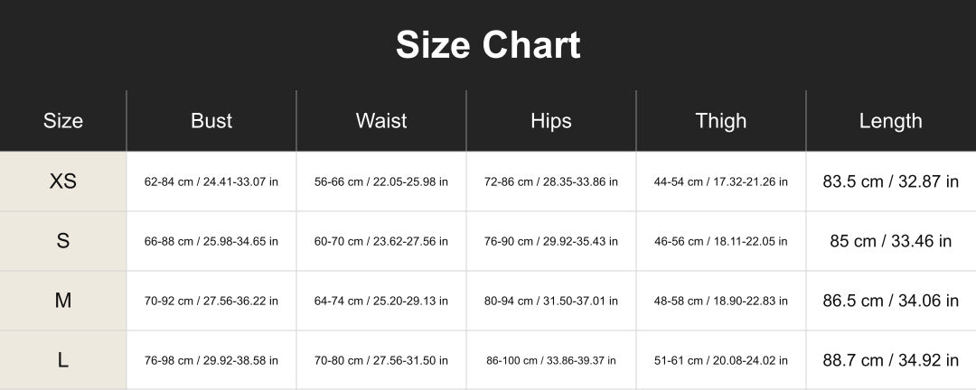 Aloveta™ Halter Corset Capri Jumpsuit size chart in cm and inches