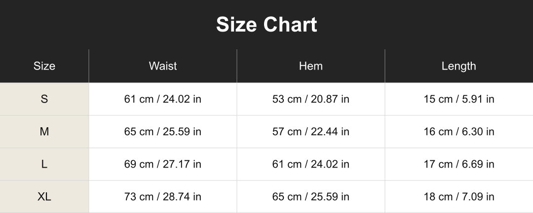 Size chart for cuac260717