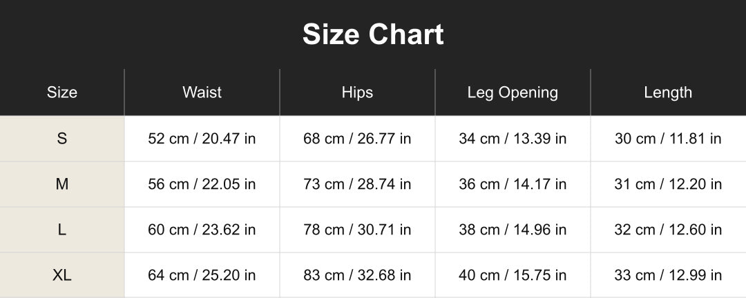 Size chart for cuac260720