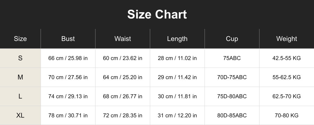 Size chart for cuac260729
