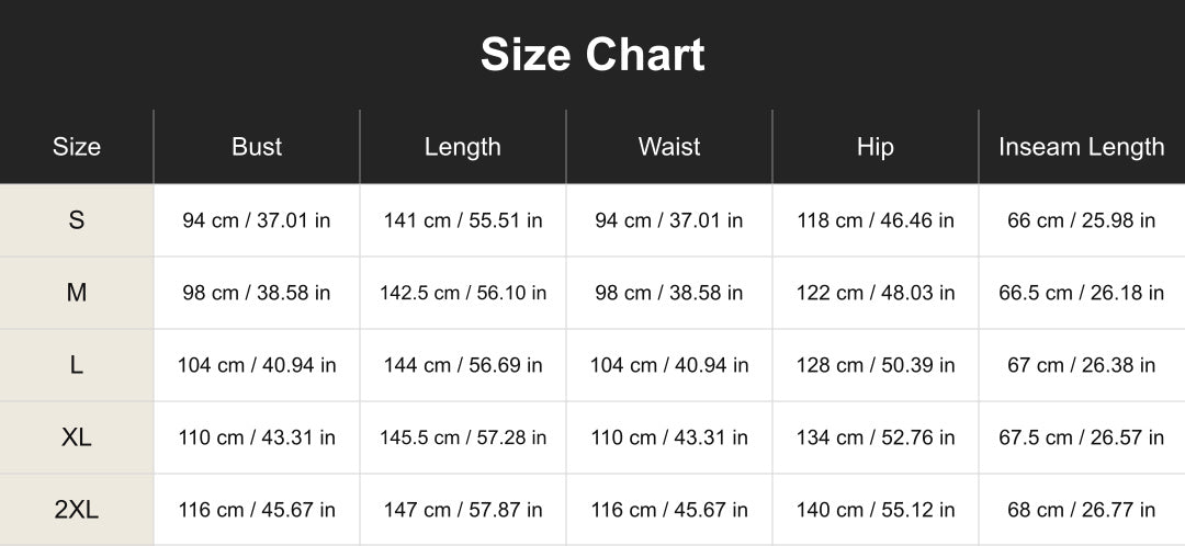 Aloveta Casual Loose Retro Breathable Wide Leg Jumpsuit Size Chart