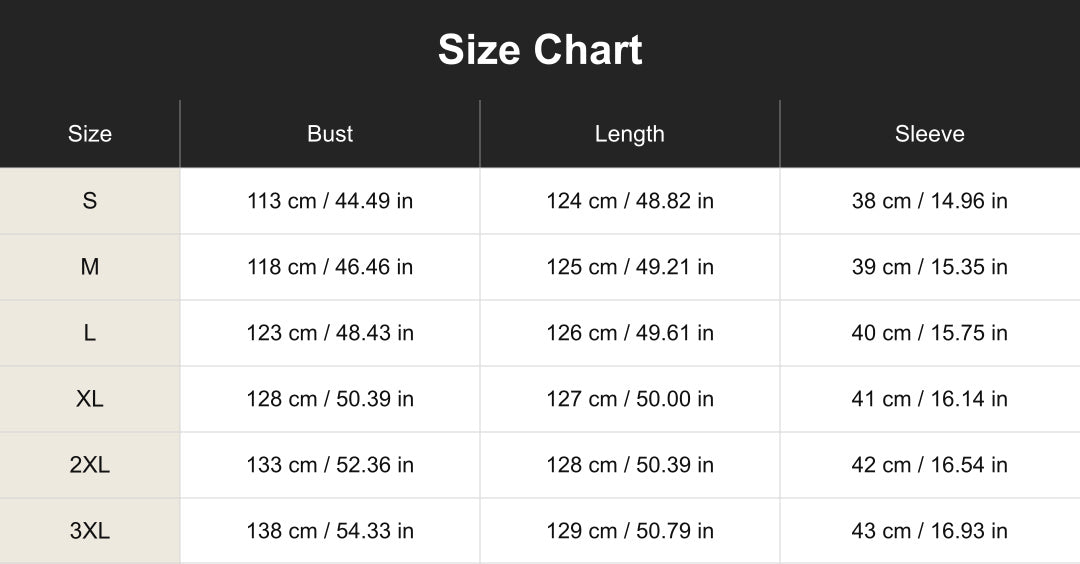 cuct260458 size chart