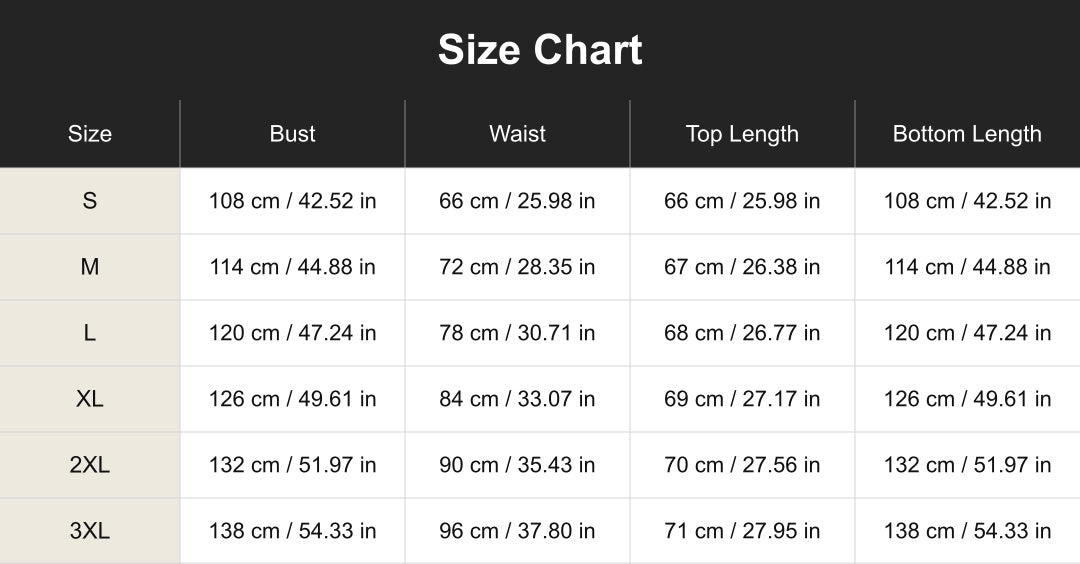 Aloveta cuct260464 size chart
