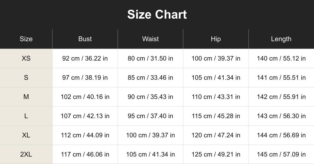 Aloveta cuct260513 size chart