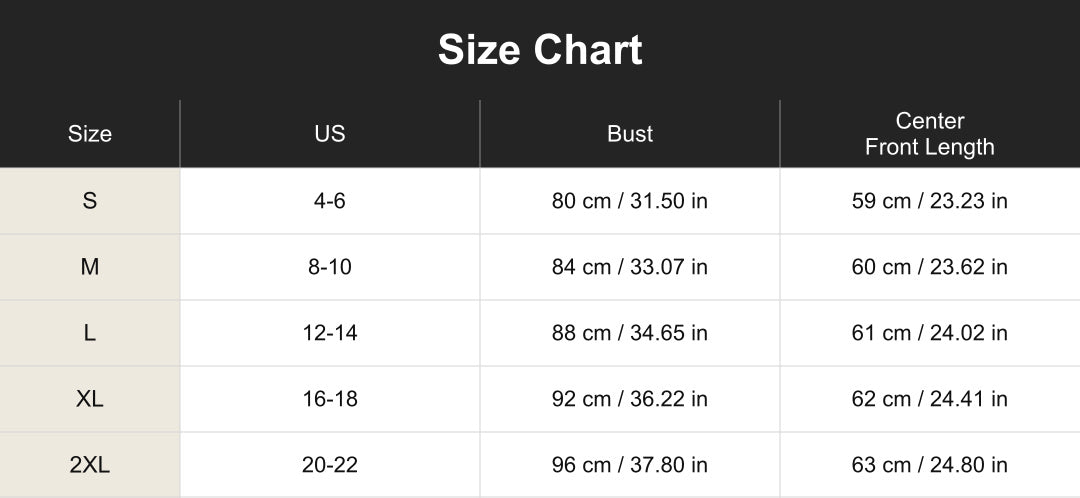 cuct260529 size chart