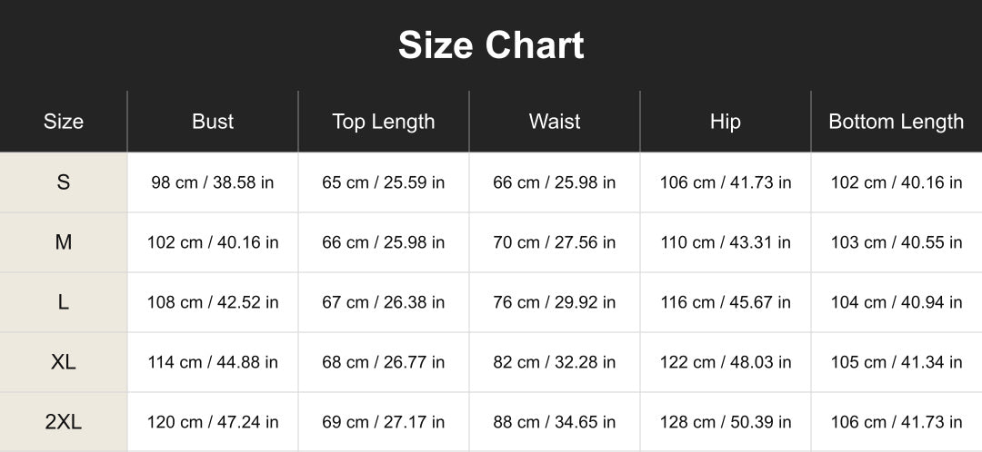 Aloveta cuct260544 size chart