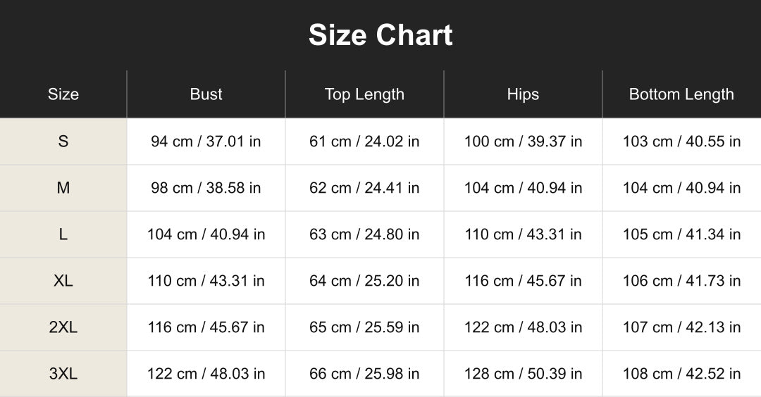 Aloveta cuct260547 size chart