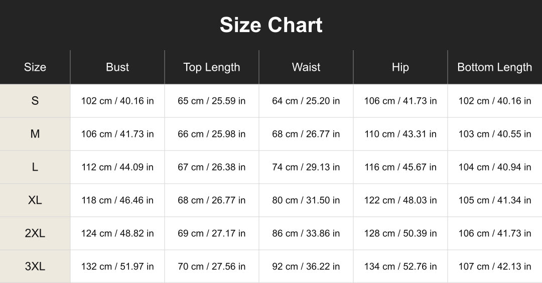 Aloveta cuct260548 size chart