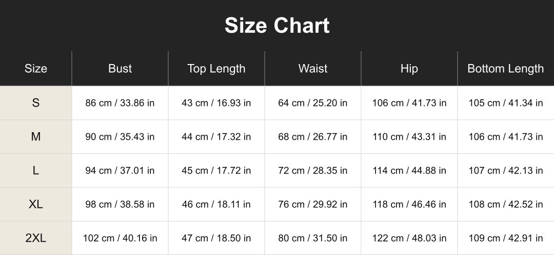 Aloveta cuct260549 size chart