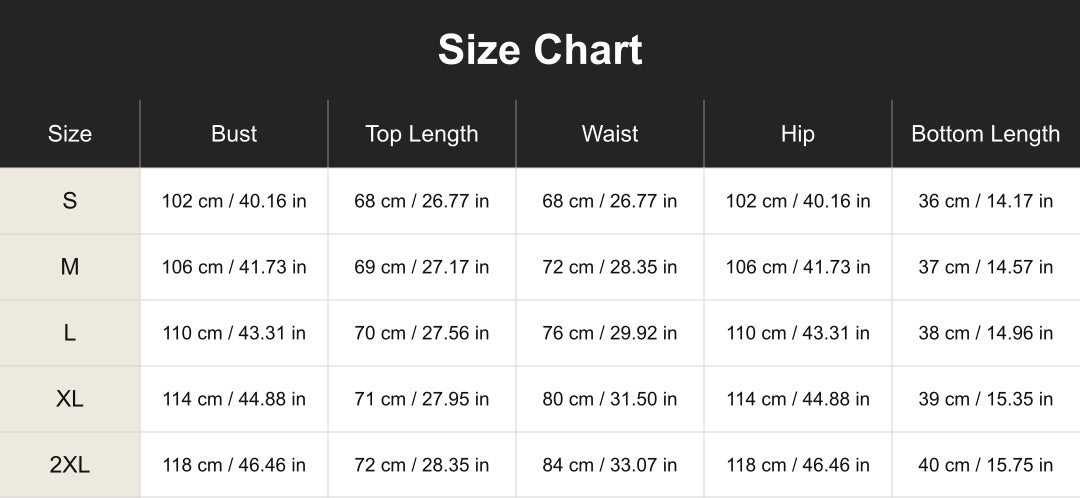 Aloveta cuct260550 size chart