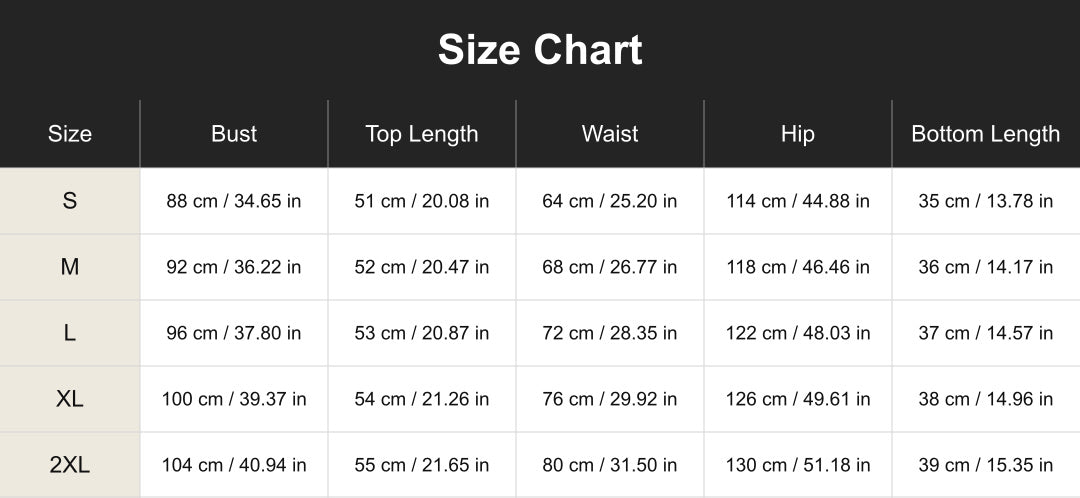 Aloveta cuct260552 size chart
