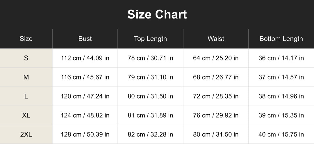 Aloveta cuct260555 size chart