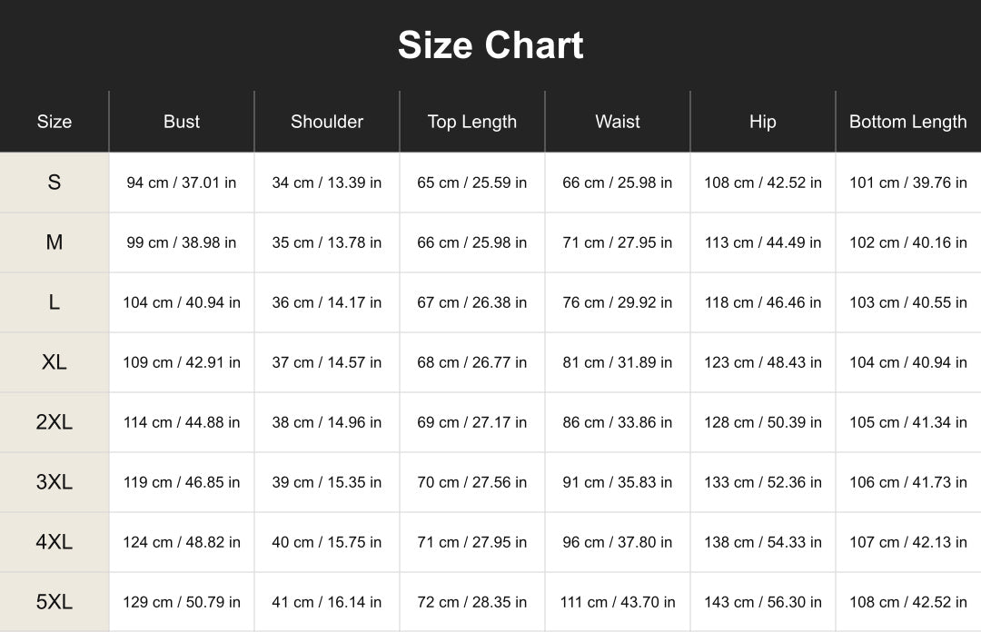 Aloveta cuct260569 size chart