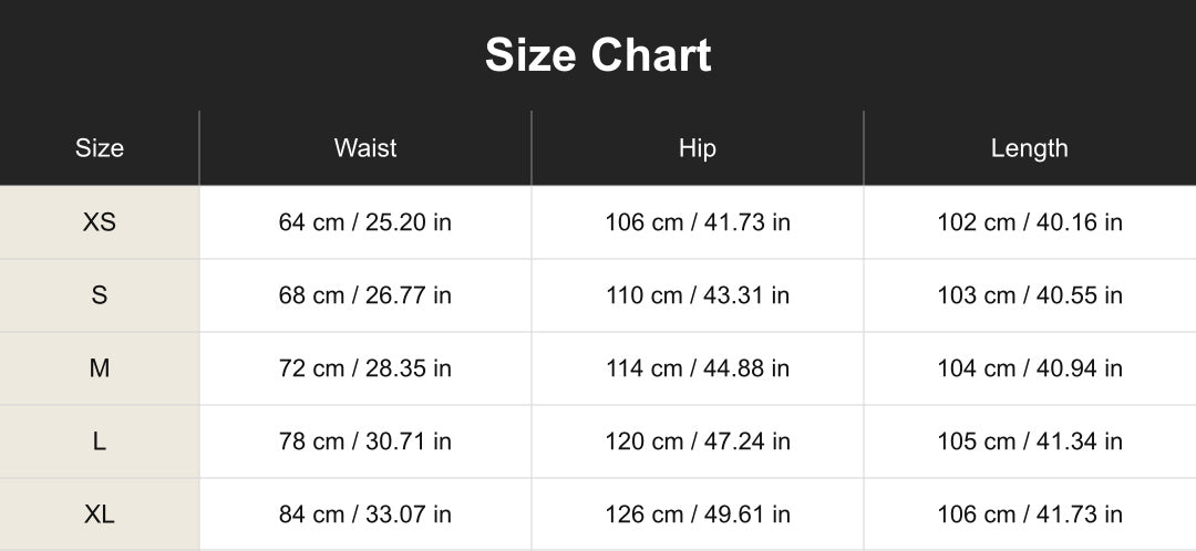 cuct260579 size chart in centimeters and inches