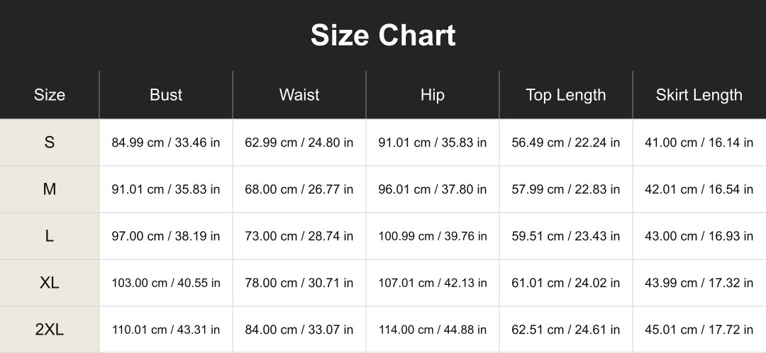 Aloveta cuct2606111 size chart