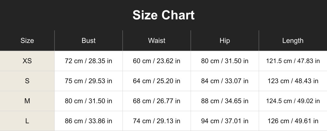 cuct260618 size chart in centimeters and inches