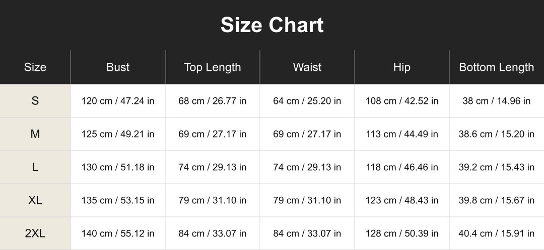 Aloveta cuct260630 size chart