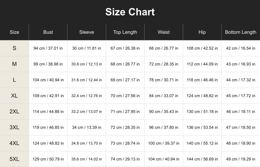 Aloveta cuct260638 size chart