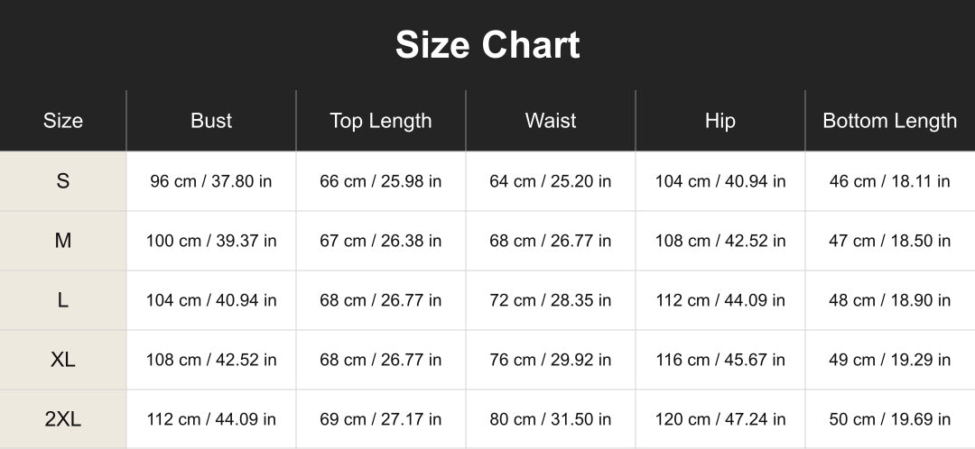 Aloveta cuct260639 size chart
