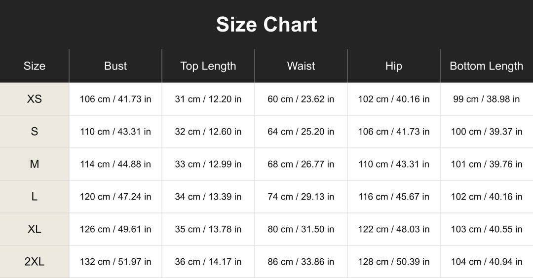 Aloveta cuct260641 size chart