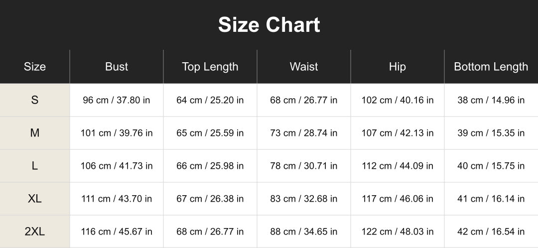 Aloveta cuct260652 size chart