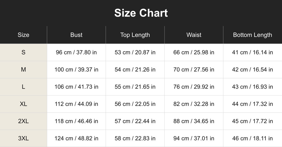 Aloveta cuct260655 size chart
