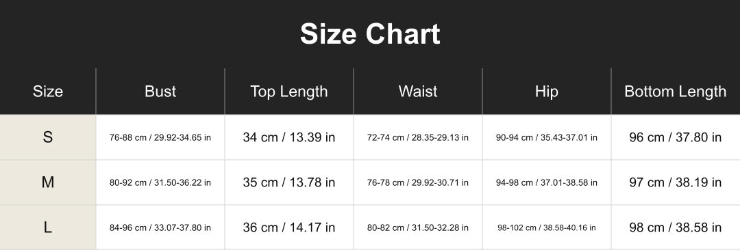 Aloveta cuct260660 size chart