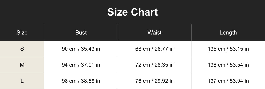 cuct260671 size chart in centimeters and inches