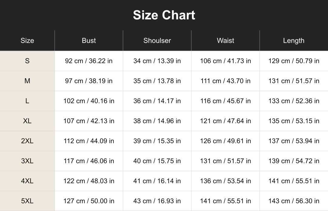Aloveta cuct260681 size chart