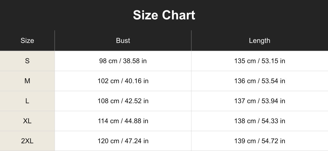 Aloveta cuct260696 size chart
