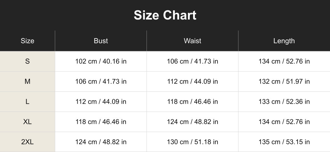Aloveta cuct260699 size chart
