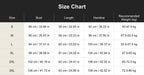 cuct260701 size chart in centimeters and inches