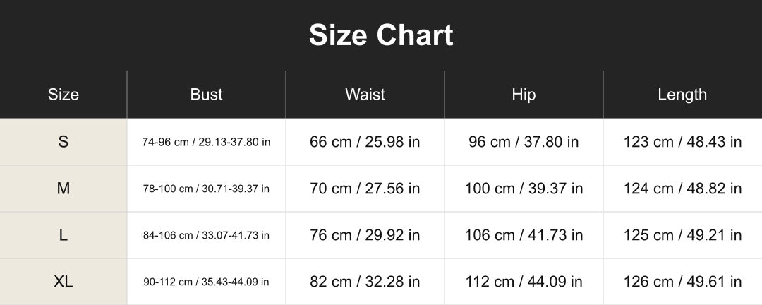 cuct260705 size chart in centimeters and inches