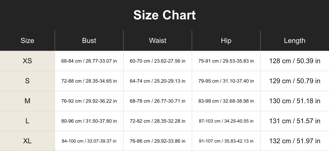 cuct260706 size chart in centimeters and inches
