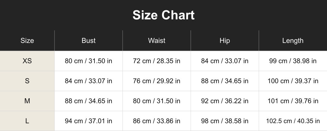 cuct260710 size chart in centimeters and inches