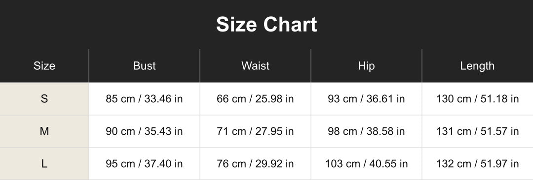 Aloveta cuct260720 size chart