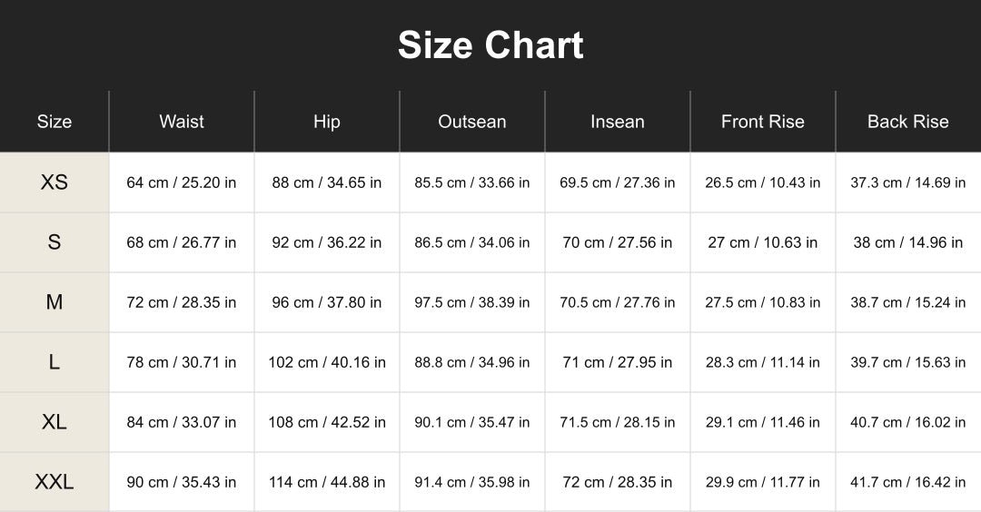 Size chart for cuct260752