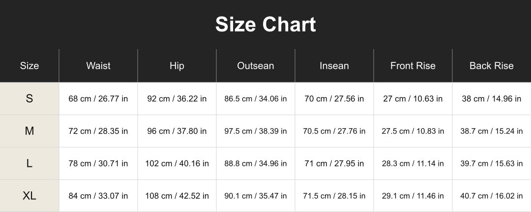 Size chart for cuct260754