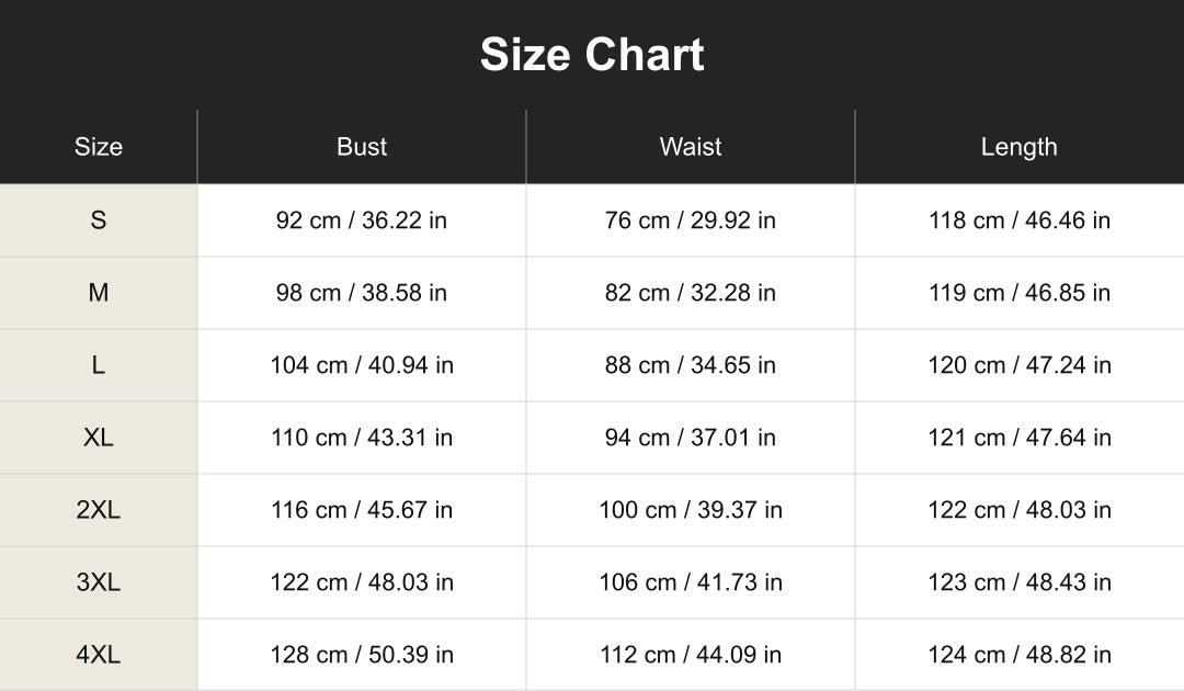Aloveta Botanical Breeze V-Neck Floral Slip Dress Size Chart