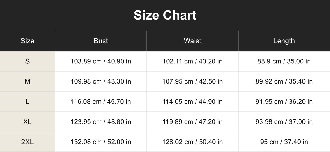cuct260775 Size Chart