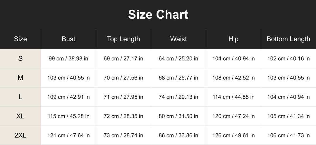 Aloveta cuct266118 size chart