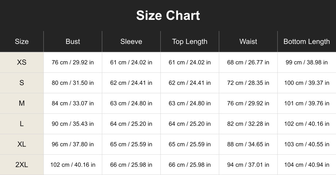 Aloveta cuct266120 size chart